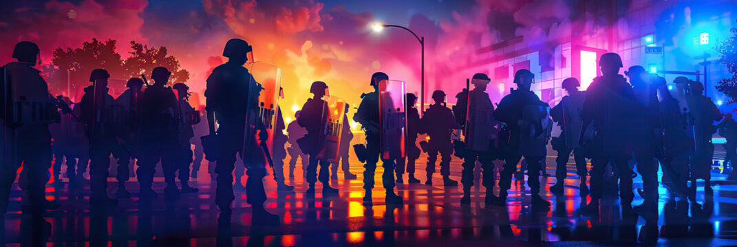 Public Safety (Blue): Signifies the priority of ensuring the safety and security of all individuals, including protesters, bystanders, and law enforcement personnel, during protests