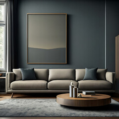 Square - Minimal Chacoal Mood Living Room - 01