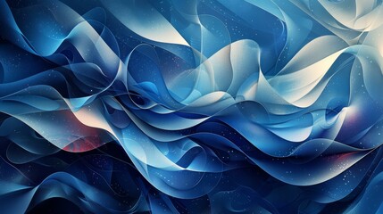 Blue and white abstract waves background