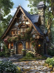Fototapeta premium fantasy cottage in the woods