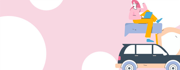 Buy insurance for car flat character vector concept operation illustration  © Lyn Lee