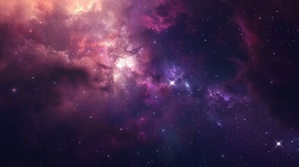 Naklejka premium Colorful Galaxy Stars Clouds Universe wallpaper - Astronomy Cosmos Nebula Milky Way Background 