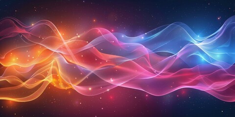 Fototapeta premium Wavy Multicolor Light Trails