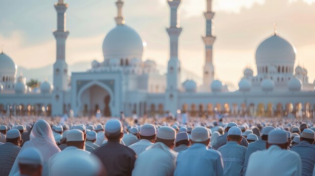 A major Muslim festival marking the end of Ramadan. It includes prayers and celebrations with family and community.