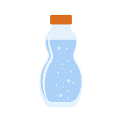Drink more water. Stay hydrated. Glass, Plastic free, zero waste concept. Various bottles, glass, flask. Cute trendy vector illustration. Summer cold drink. Drink more water.