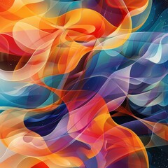 Dynamic and Vibrant Abstract Painting