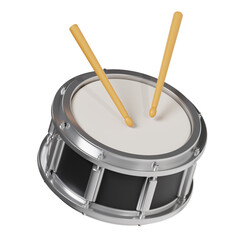 drum and drumsticks 3d icon