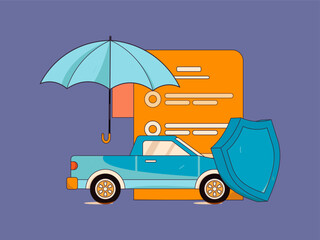 Buy insurance for car flat character vector concept operation illustration
