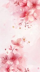 Elegant floral background with blooming cherry blossoms