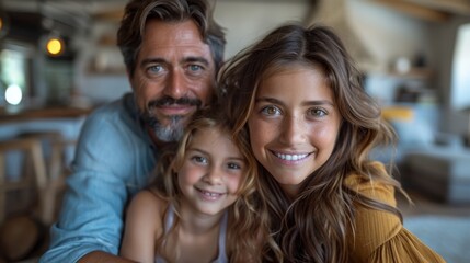 Imagine a joyful gathering as the family gathers for a family photo shoot, posing and smiling in front of the