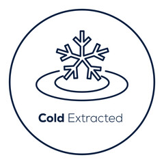 Symbolize the purity and freshness of products obtained through the cold extraction process with a dedicated icon, highlighting the method's benefits.