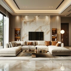 Modern minimalist style living room interior