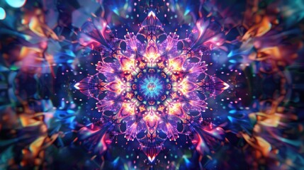 Photo of Abstract and Colorful Kaleidoscope Background