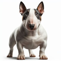 Image of an isolated bull terrier against a pure white background, ideal for presentations
