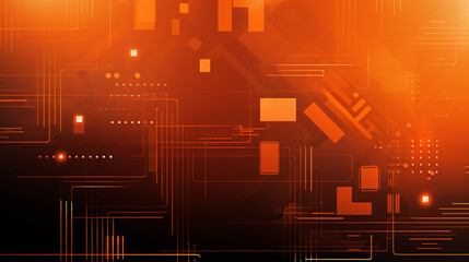 Orange digital background: synthesis of illustration, wallpaper. Abstract Random Geometric Orange Shapes background and Gradient technology geometric background. 