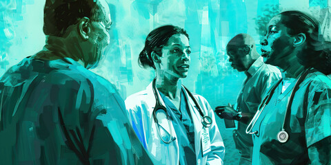 Cultural Competency (Turquoise): Signifies the importance of healthcare providers understanding and respecting the cultural beliefs and practices of their patients