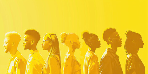 Social equity yellow. The importance of ensuring all people access to rights and health.