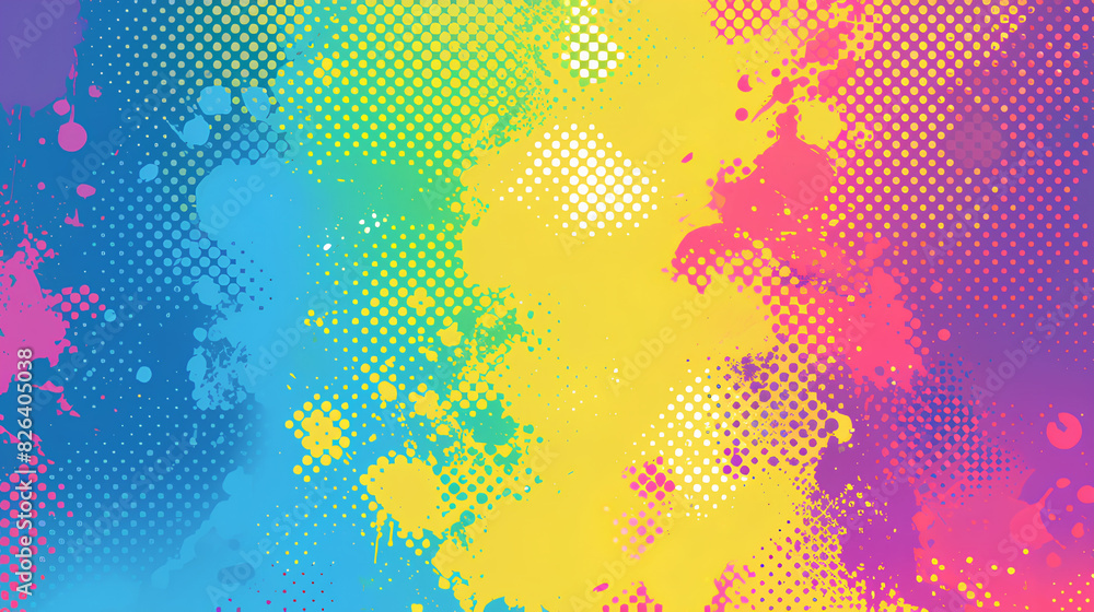 Poster halftone dot pattern abstract colored background