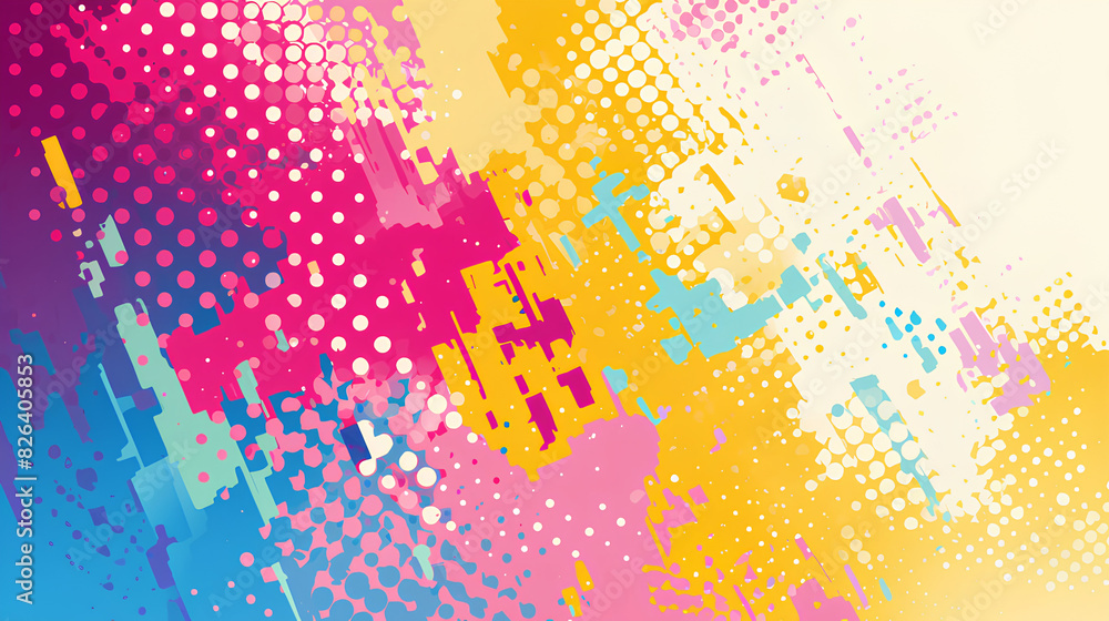 Poster halftone dot pattern abstract colored background