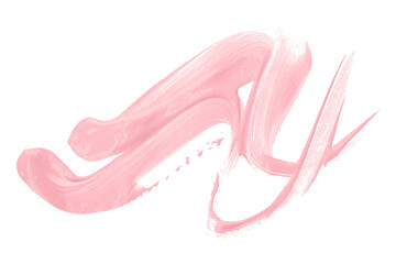 Pink brush strokes isolated on transparent background.
