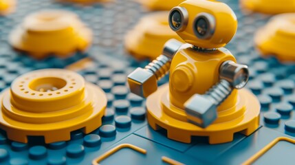 Fototapeta premium a yellow robot on a table