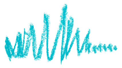 light blue pencil strokes isolated on transparent background