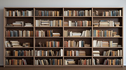 A minimalist, floor-to-ceiling bookshelf