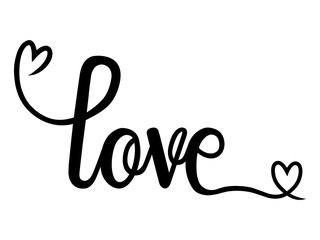 Love lettering Heart Background Illustration