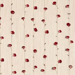 Gorgeous Vintage Red Floral Pattern on Wooden Background for Decorative Designs
