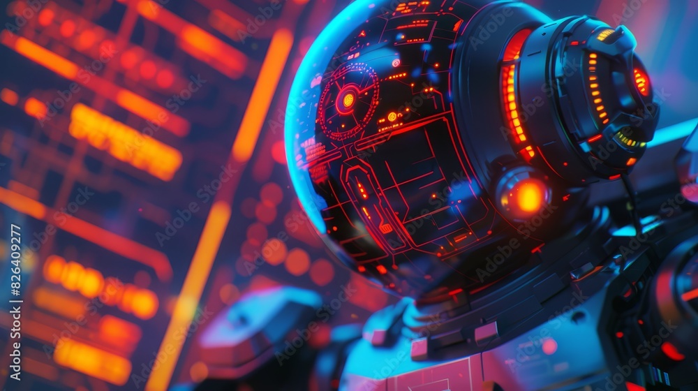 Poster detailed view of ai analyzing data in a closeup shot, emphasizing accuracy and speed, robotic tone, 