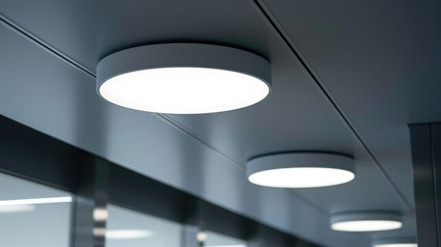 Light fixture mounted on a grey ceiling