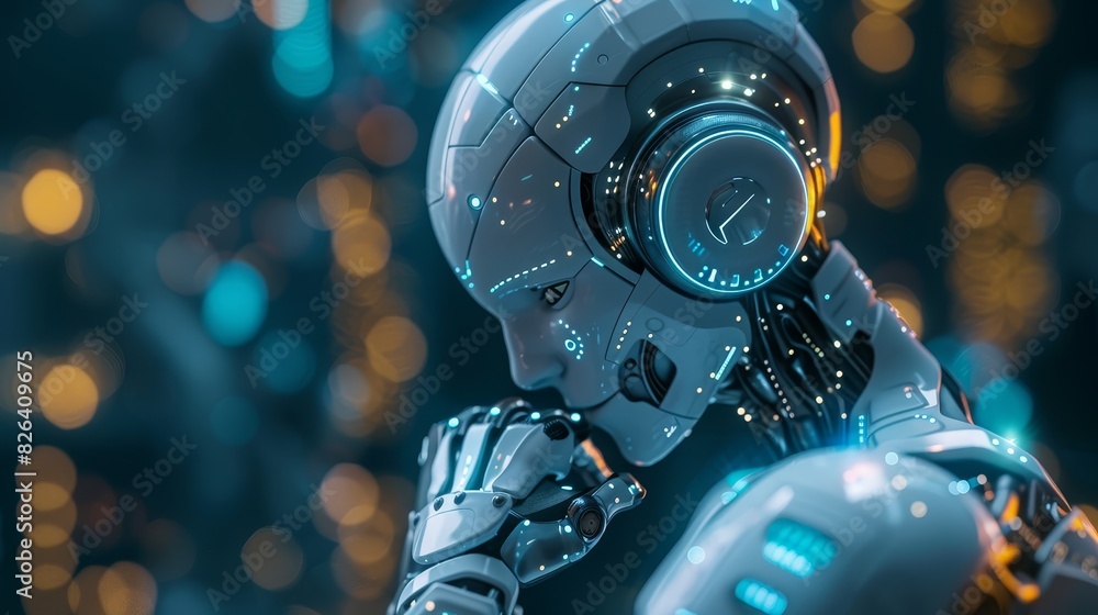Poster focus on ai processing data in a closeup shot, capturing the essence of advanced analysis, digital t