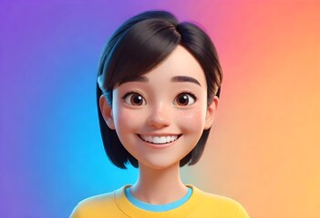 3d cartoon character front photo close-up