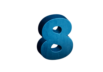 Number Eight 3D text in Blue Color And Blue Lines, number 8 Blue color report, progress, transparent, PNG
