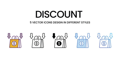 Discount icons vector set stock illustration.