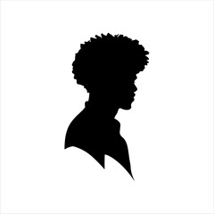 African young man silhouette isolated on white background. Man icon vector illustration design.