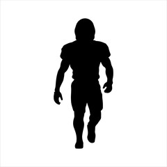 American football player silhouette isolated on white background. American football player icon vector illustration design.