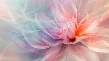 Obraz premium Digital art of a blooming flower with vibrant pink and blue hues