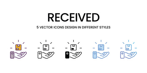 Received icons vector set stock illustration.