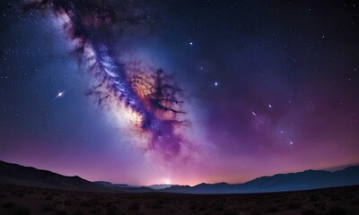 Fototapeta premium Beautiful purple and blue sky view full of wonders and uniqueness and amazing clouds. 