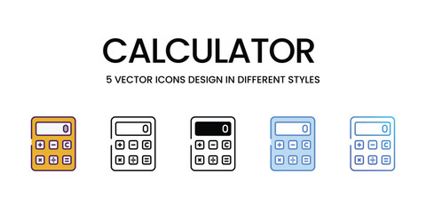 Calculator icons vector set stock illustration.