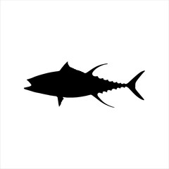 Tuna fish silhouette isolated on white background. Tuna fish icon vector illustration design.