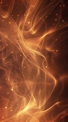 Naklejka premium Elegant abstract background with swirling golden lines and glowing particles