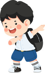 Kid student doing dab dance
