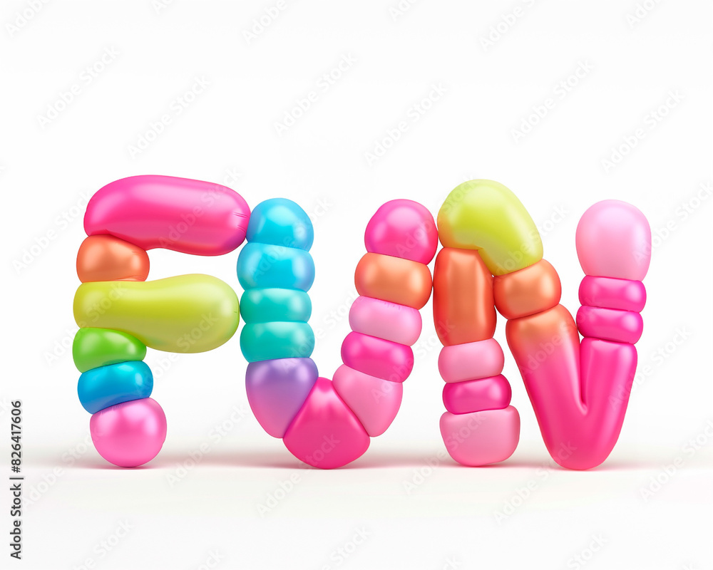 Fototapete ai generated photo with inflatable multicolored letters 