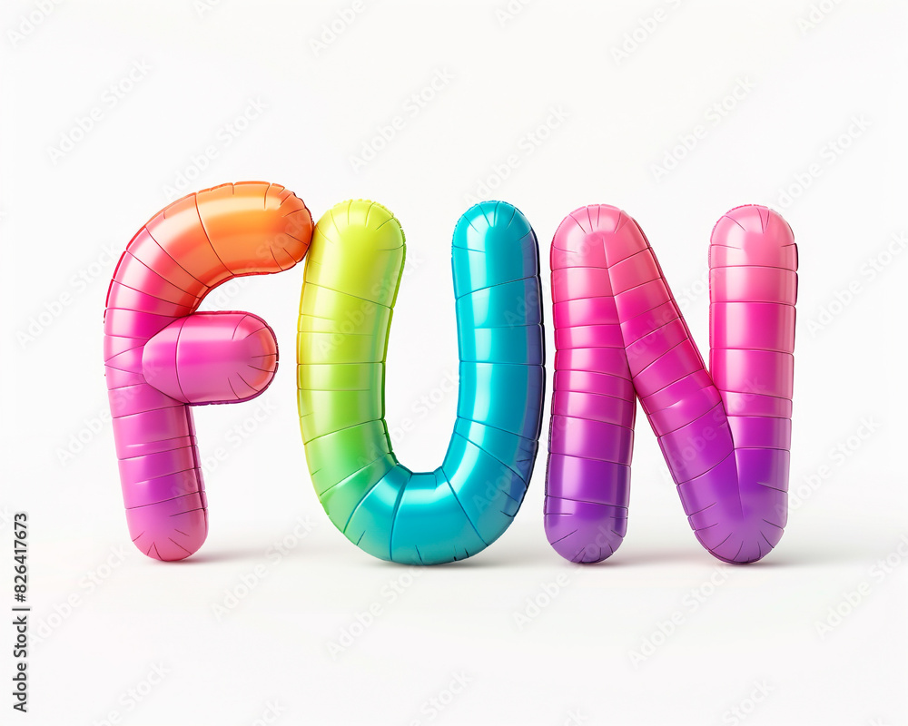 Fototapete ai generated photo with inflatable multicolored letters 