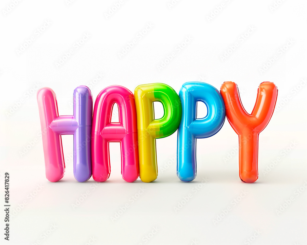 Fototapete ai generated photo with inflatable multicolored letters 