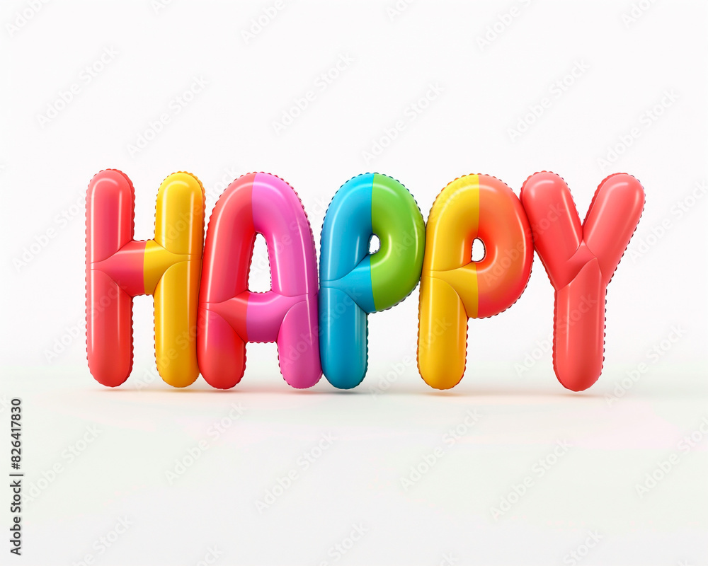 Fototapete ai generated photo with inflatable multicolored letters 