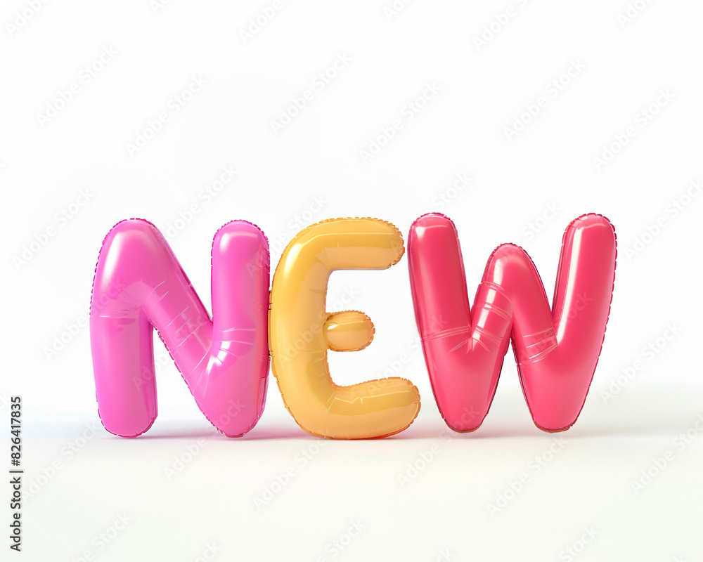 Fototapete ai generated photo with inflatable multicolored letters 