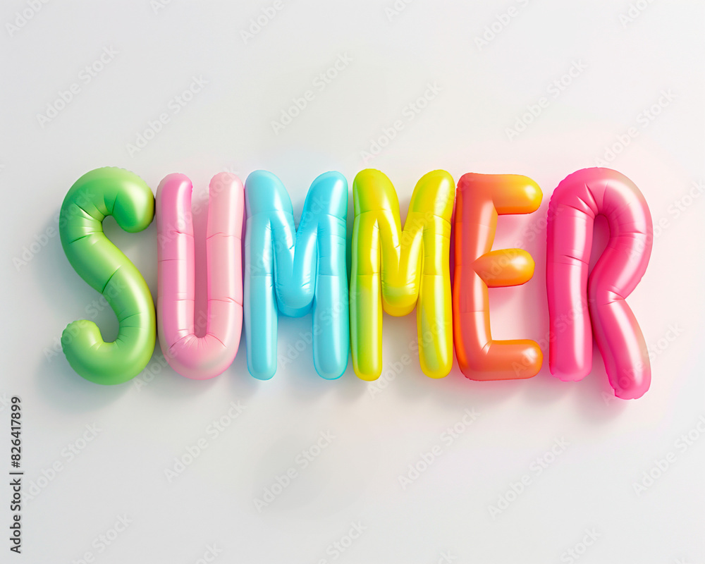 Fototapete ai generated photo with inflatable multicolored letters 